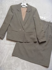 Womens Skirt Suit Size 16 Paul Anthony Gray vintage 2 piece Lined Career Wear