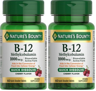 Nature's Bounty Vitamin B-12 Quick Dissolve 60 Count (Pack of 2)