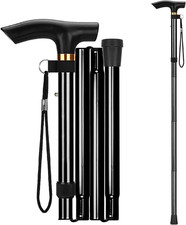 Walking Cane, Folding Cane for Man  Women, Portable Lightweight  Black