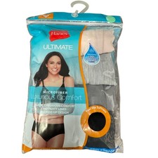 Hanes Ultimate Women's Microfiber Low Rise Brief Panties 4-Pack XL Cool Comfort
