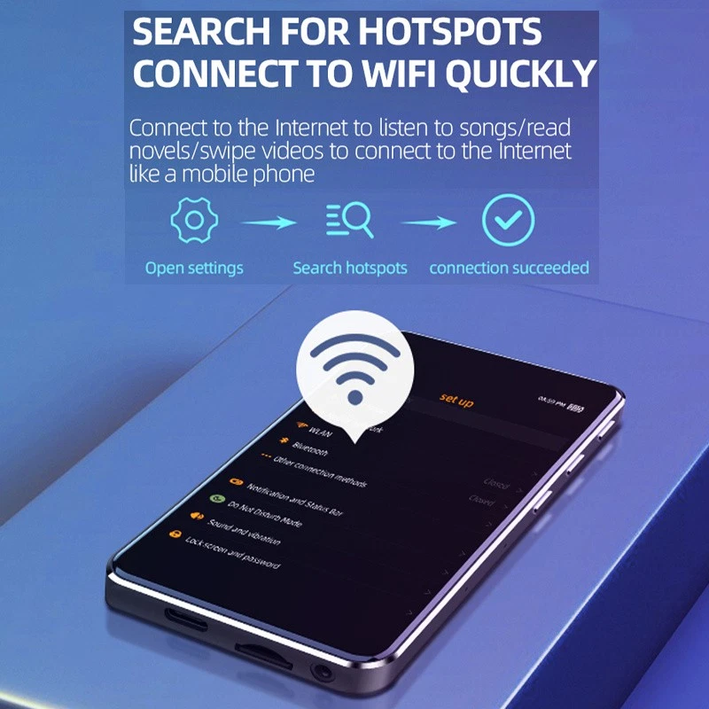 3.97inch Full Touch Screen Bluetooth 5.0 WiFi Android MP3 Music MP4 Video Player - Image 2 of 4