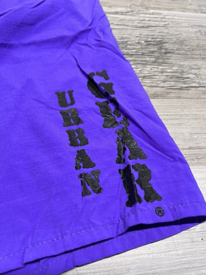 Pantalones Cortos de Playa de Verano de Nailon Púrpura Neón Años 80 De Colección Equipo Urbano Hechos en EE. UU. Talla M Foto 3 de 4