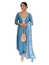 Bollywood Ethnic Kurta Pant Dupatta Set Indian Pakistani Designer Salwar Kameez