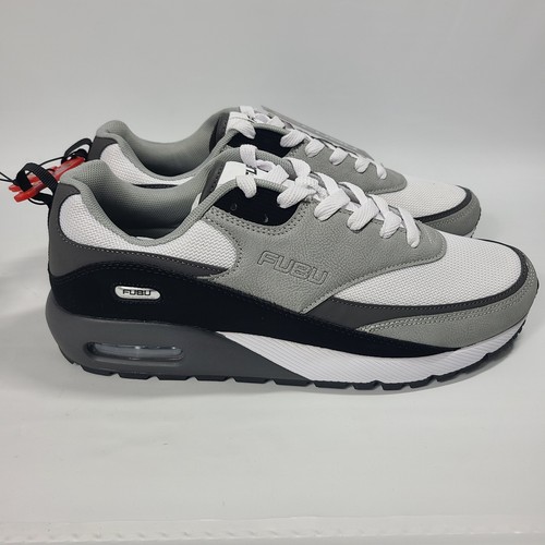 Fubu 02 Jogger Größe 11,5 Herren Basketball Niedrig Tennisschuhe Sneaker Grau Weiß - Bild 7 von 12