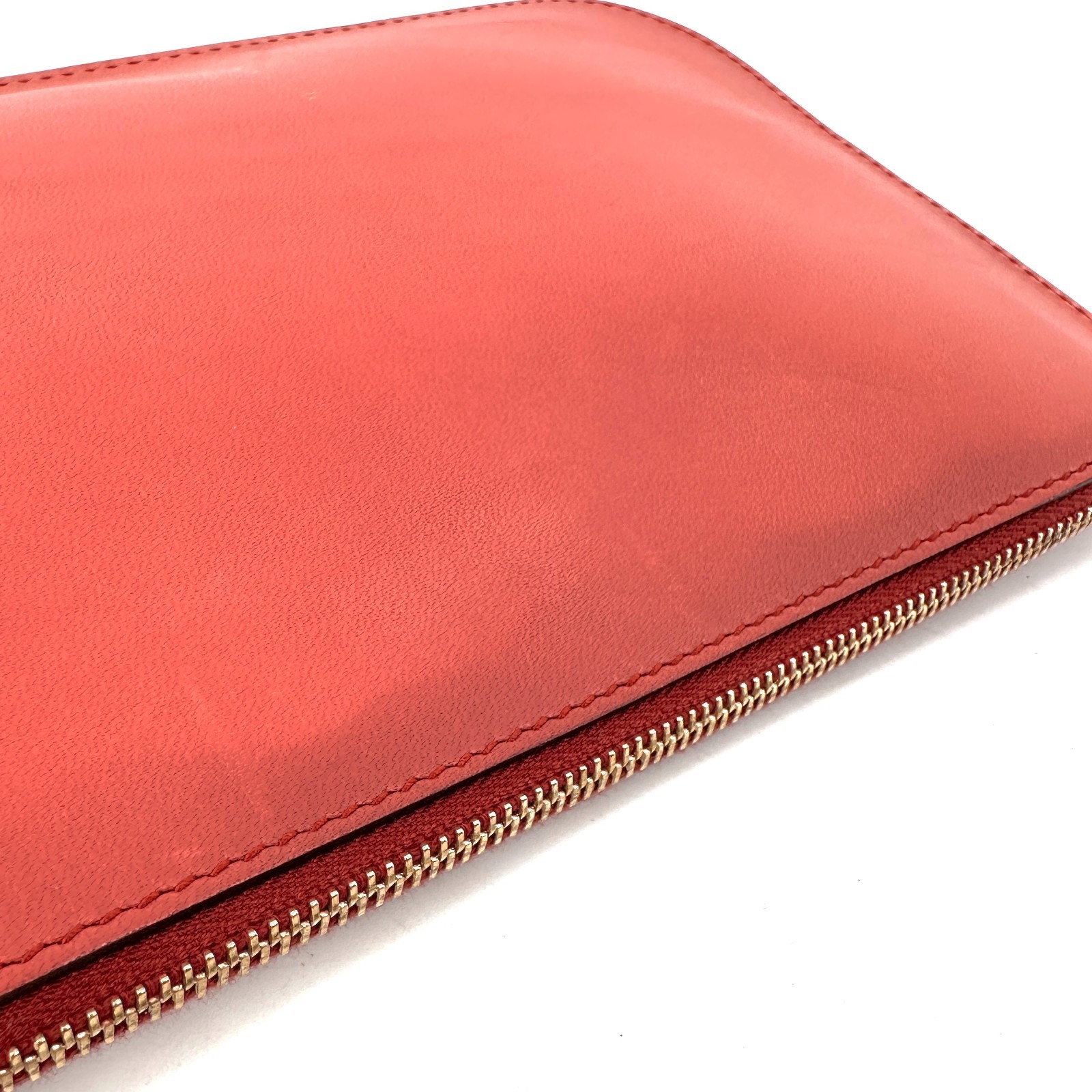 Gucci Pouch Purse  Leather Pinkorange Authentic T0386 thumbnail 7