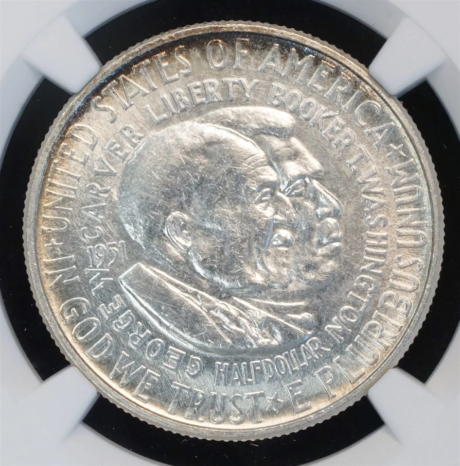 1951 Washington-Carver Commemorative Silver Half Dollar MS 64 NGC 50C US COIN - Image 3 of 4