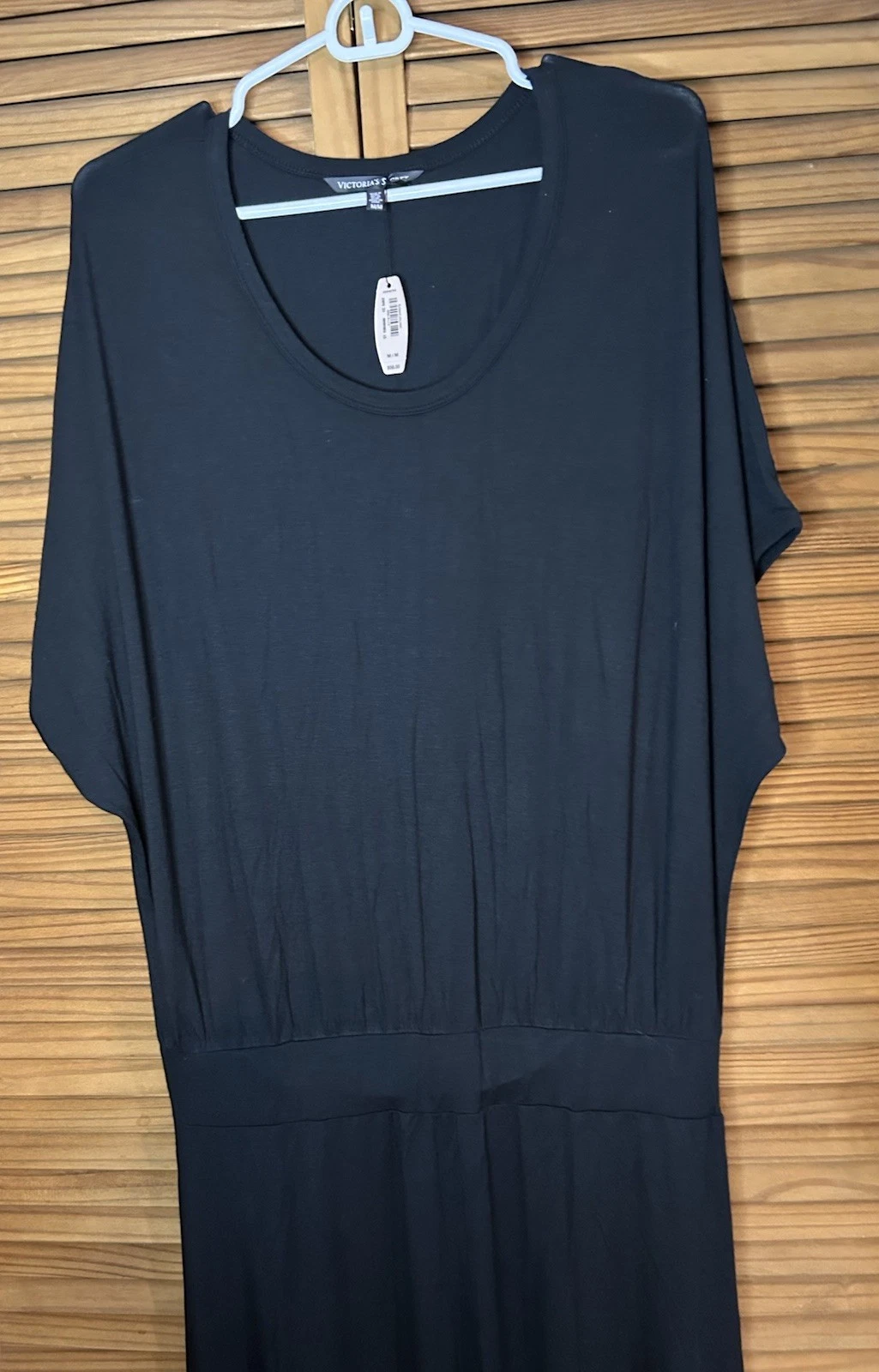 UNDERCOVER Maxi abito vintage Victoria's Secret nero vita bassa manica dolman rete taglia M