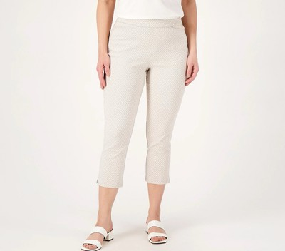 #ad Susan Graver Printed Uptown Stretch Slim Leg Crop Pants Size 16 A575932 NEW $20.63