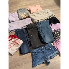 14 Piece 10/12 Girls Shirt Shorts Pants Clothing Lot Jeans Leggings Embroidered