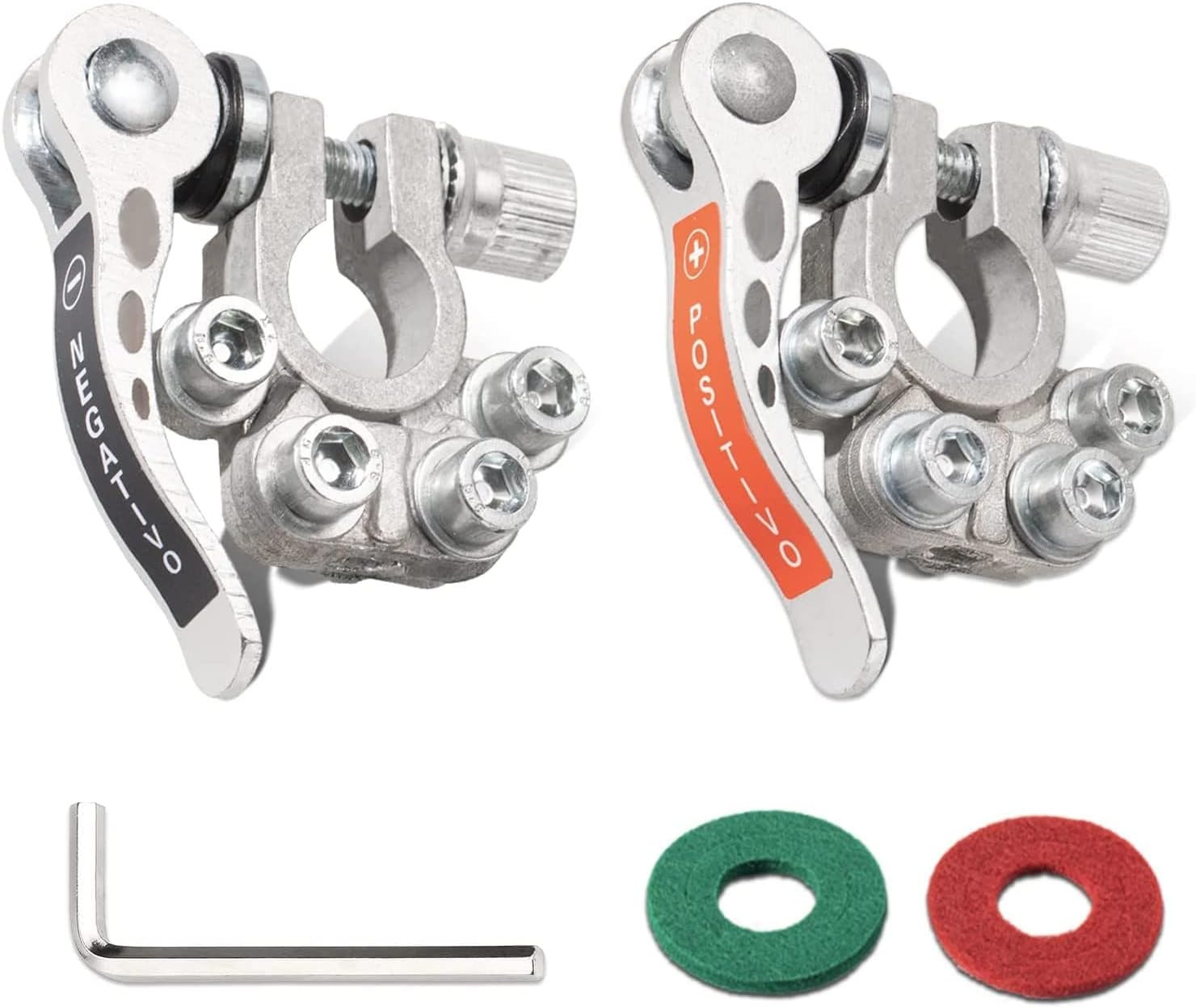 2 Pcs Quick Release Positive & Negative Car Battery Cable Terminal with anti Cor