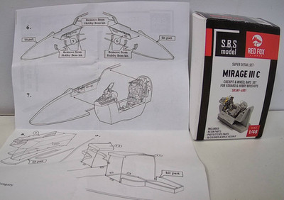SBS Model 1/48 Mirage III COCKPIT & WHEEL BAY set