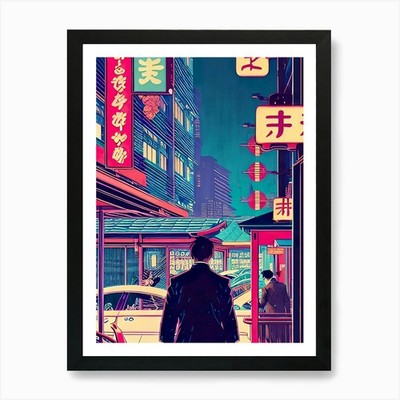 Asian City 1 Art Print Framed Wall Art Poster Canvas Print Picture