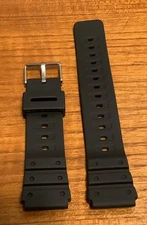 Alpine Black Polyurethane Rubber Waterproof Watchband Sport Diver 20mm Ends NOS