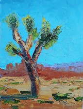 Joshua Tree Oil Painting Handmade Original 6x8" Nevada Utah California desert