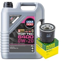 MotoröL Set Liqui Moly 0W-20 5 Liter + ÖLfilter FüR Renault Clio V Captur II