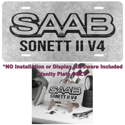 DigiRods Saab Sonett II V4 Vintage Model Logo Vanity Aluminum Car License Plate