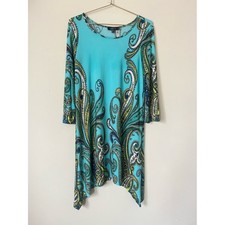 L'BISSE Y2K Style Turquoise Paisley festival boho Fairycore dress size S