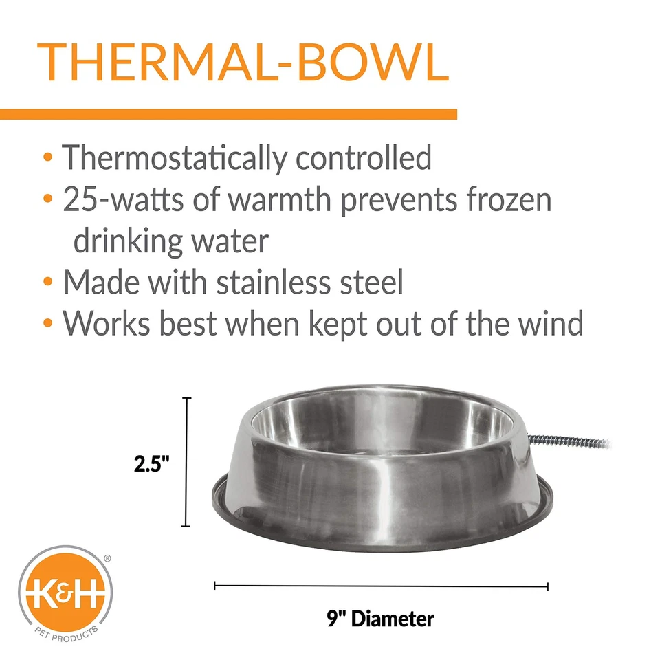 Tigela de água aquecida com tigela térmica para gatos e cães do lado de fora, listada com segurança ao ar livre... - Imagem 3 de 4