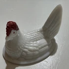 Vintage TOP ONLY: Westmoreland milk glass hen on nest. Length: 6 1/2” Wide: 5”