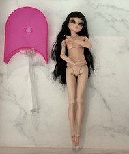 Mattel Creations 2024 Barbie x Noonoouri Black Hair Doll Nude W/Stand HWX56