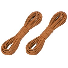 2 Pcs Faux Suede Leather Cord, 2.6mm x 5.5 Yards Flat String, Khaki