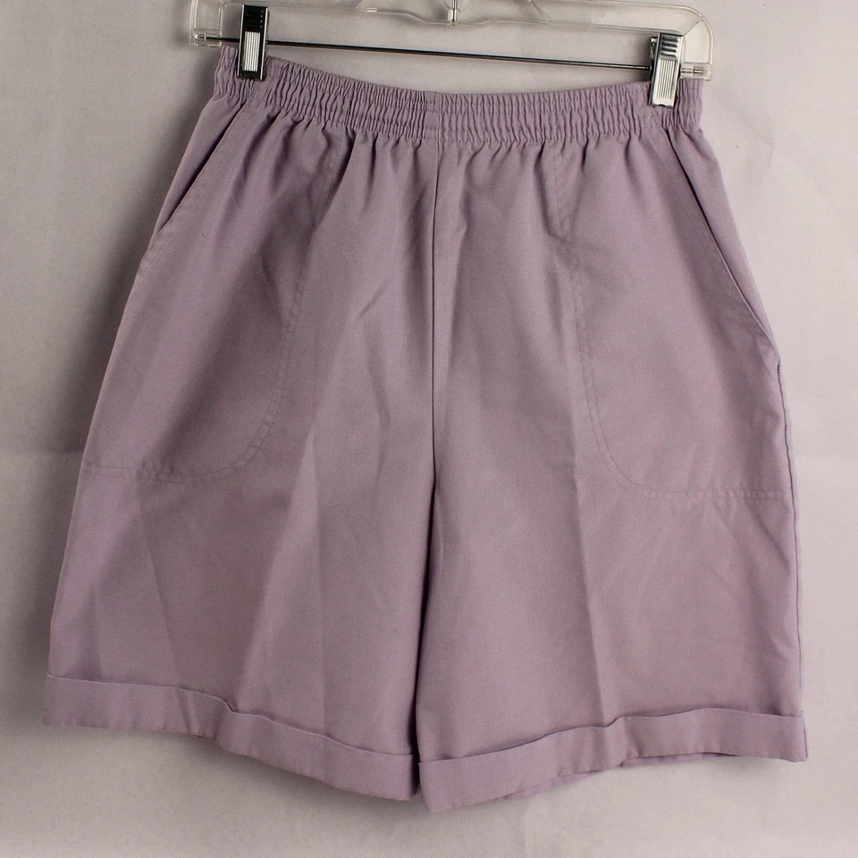 Shorts Vintage Koret Francisca Violet XS Taille Élastique Poches D'Occasion - Photo 1/4