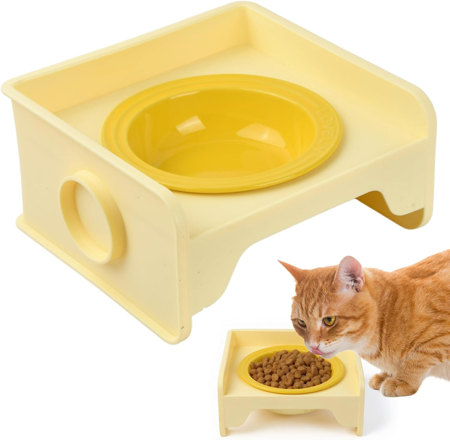 Ciotole per Gatti Rialzate in Ceramica con Supporto - Set Design Moderno