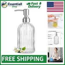 Versatile 18oz Clear Soap Dispenser with Durable Stainless Steel Pump for Home
