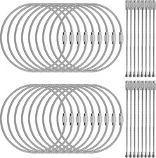 Stainless Steel Wire Keychains Cable,6 Inch Key Ring Loops Holder, Tag Keeper fo