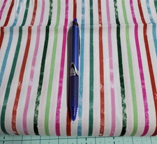 FABRIC BTY~ 45" 100% cotton ~~ MOD CHRISTMAS STRIPE~~DEAR STELLA