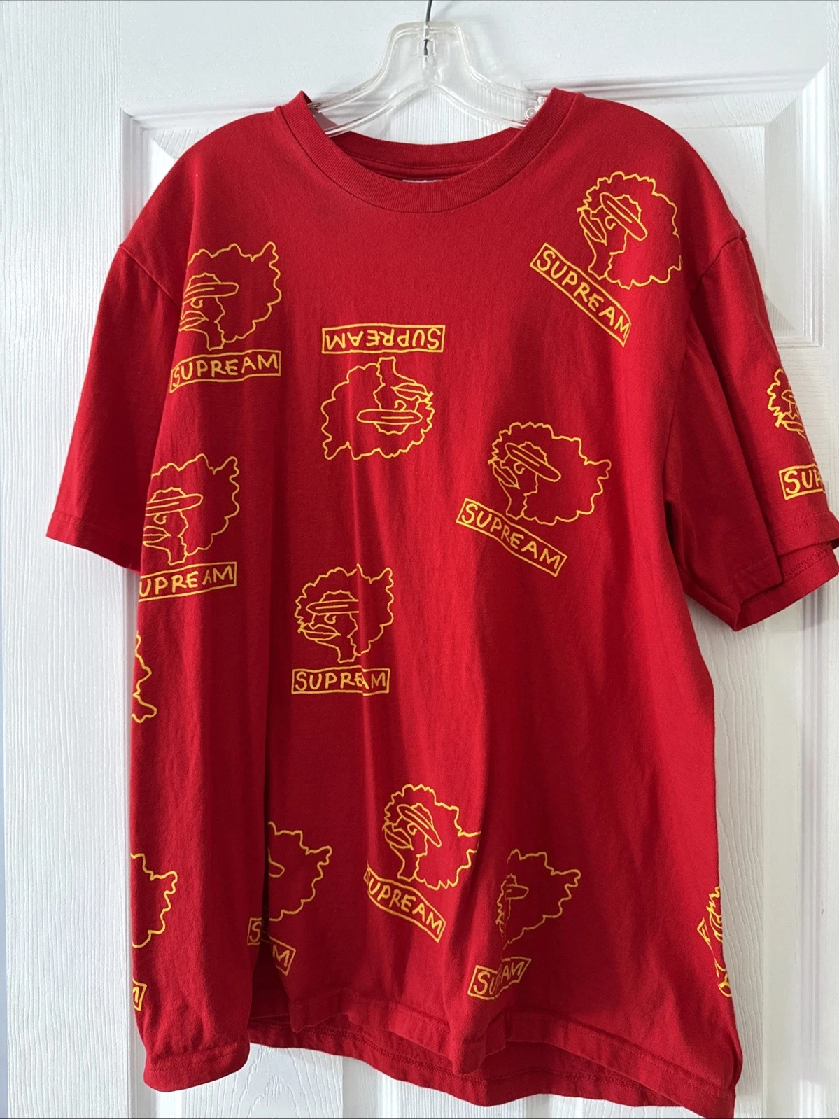 T shirt Supreme Gonz Heads rouge logo Supream automne 2017 haut grand