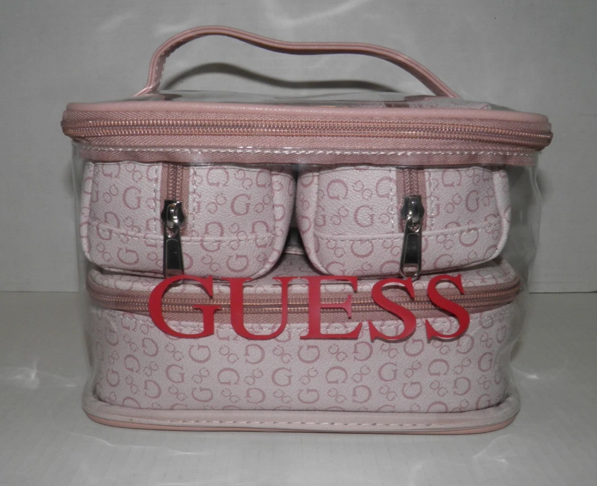 Guess BERTA TOILETRY TRAIN CASE - Toilettas - latte/brown/bruin