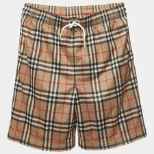 Burberry Brown Checks Mesh Jersey Shorts 14Yrs