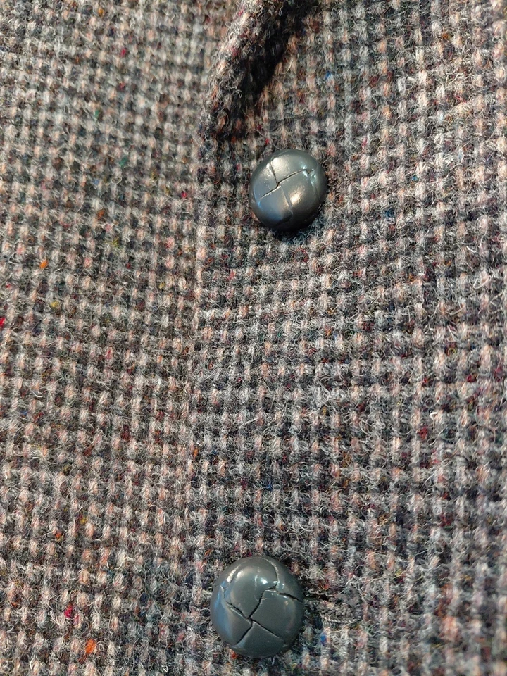 Blazer Harris Tweed de Lana Vintage 42 Pata de Gallo Botón de Madera EE. UU. Stafford Foto 2 de 4