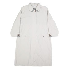 Veste C&A Boutonnée Femme Crème Mélange Coton UK 14 Unie Léger