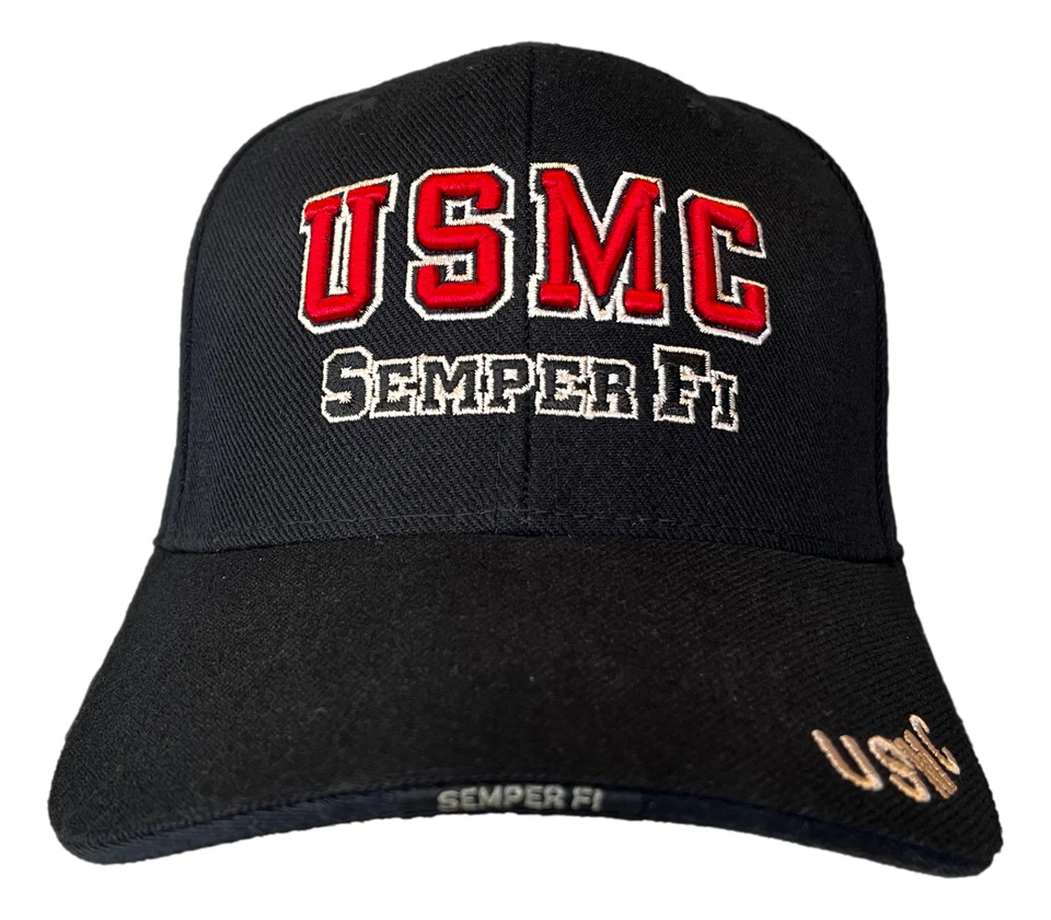 Boné de beisebol USMC US Marine Corps Military 1st Recon Semper Fi Bulldog - Imagem 2 de 3