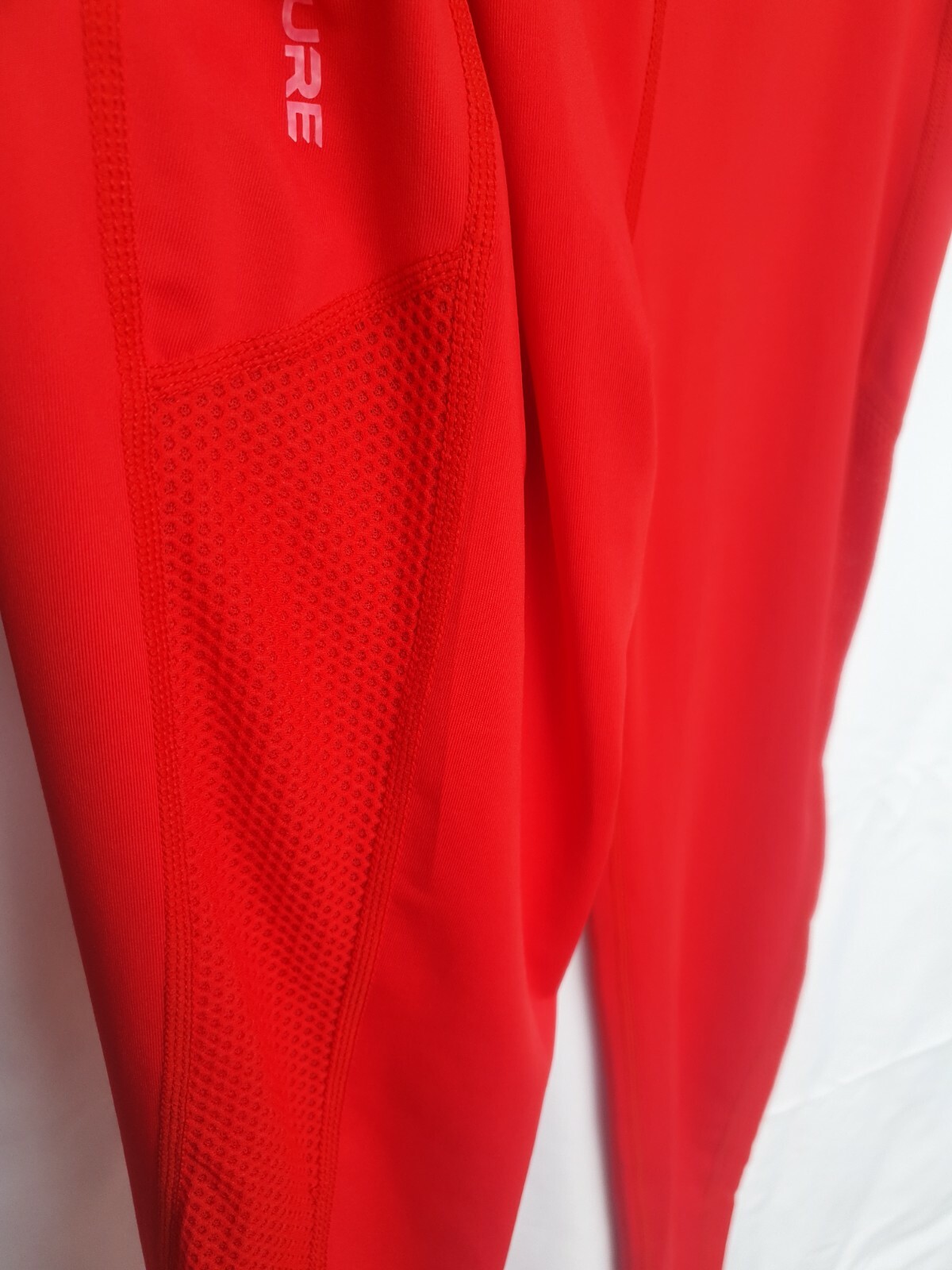 Leggings Slim Stretch Gym Yoga Sports Fitness High Waisted RED UK 10 EU