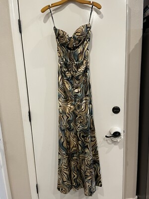 knee length dresses for ladies XSCAPE Petite by Joanna Chen Off White Silk Charmeuse Bias Cut Beaded   QueerShoppe