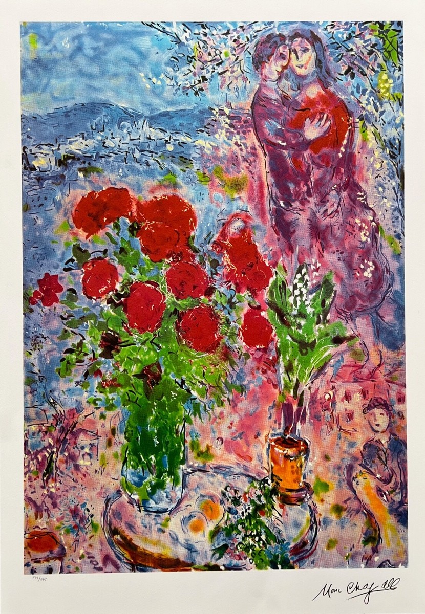 Chagall、LE COUPLE、希少画集画、新品額装付 Chagall、LE COUPLE、希少画集画、新品額装付