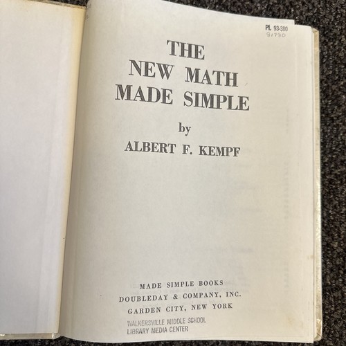 Hardcover New Math Made Simple by Albert F. Kempf- 1966- Vintage Self Study Book - Picture 4 of 6