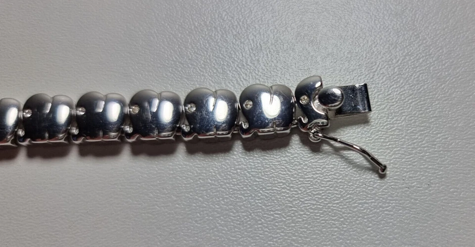 Pierre Lang Elefant Armband Silbern mit Steinbesatz 17cm - Bild 3 von 4