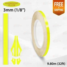 BRIGHT YELLOW 1/8" 3mm PIN STRIPE Car Model Streamline TAPE Decal Vinyl Sticker