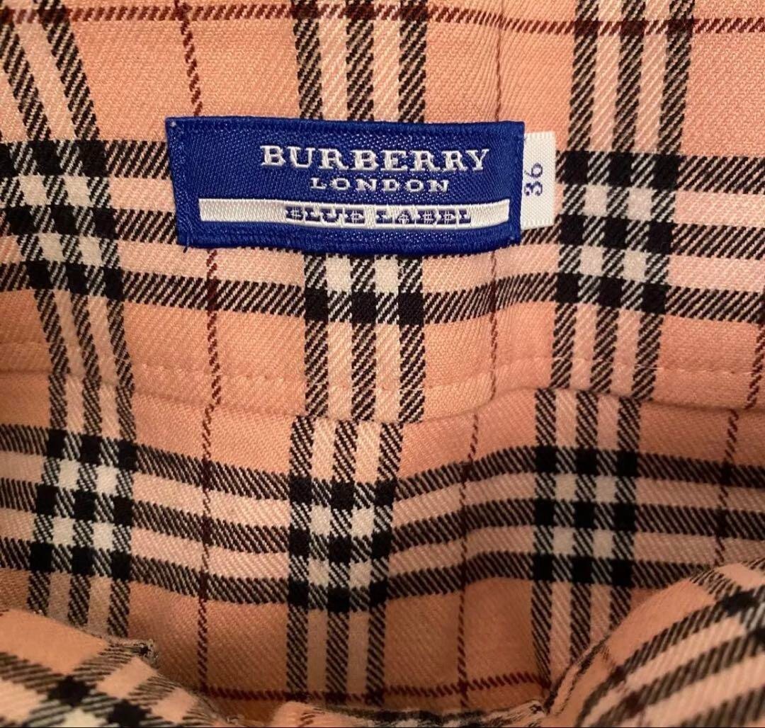 もさかさま♥️専用 BURBERRYBLUE LABEL✨スーツ&シャツ✨38 Burberry Blue Label Nova Check A Line Skirt color pink size 36 S
