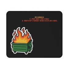 Q3 Dumpster Fire Mouse Pad  Funny Work Goals  Sarcastic Office  Corporate