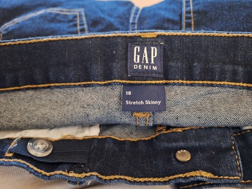 Girl's Gap Stretch Skinny Jeans Size 18 Adj Waist Dark Wash - Picture 3 of 3