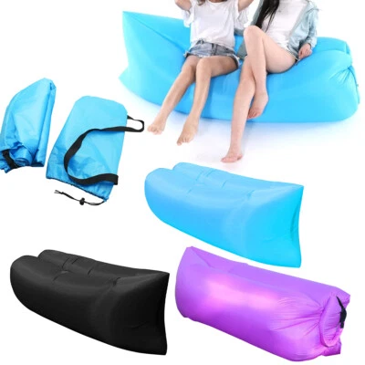 Lazy Outdoor Inflatable Sofa Air Bed Lounger Sofa Sack Beach Bag Portabl Camping - Image 1 of 4
