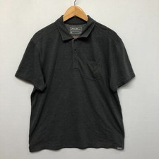 Eddie Bauer Men Short Sleeve Cotton Blend Polo Shirt Size Large Gray B292 -24