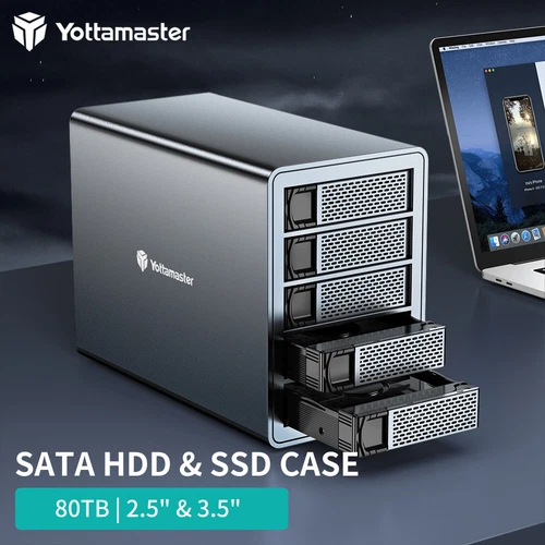 2/4/5 Bay Typ-B Raid Festplattengehäuse Ghäuse für 2,5" 3,5" Zoll SATA HDD SSD - Bild 1 von 17