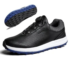 Breathable Men's Genuine Leather Golf Shoes Non-slip Spikeless Training Shoes