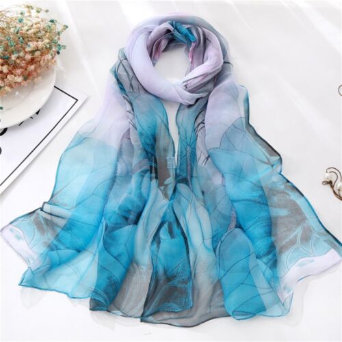 Women Lightweight Scarves Elegant Floral Pattern Sheer Scarfs Shawls Wraps - Picture 27 of 47